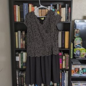 Grey Lace Twofer Dress
